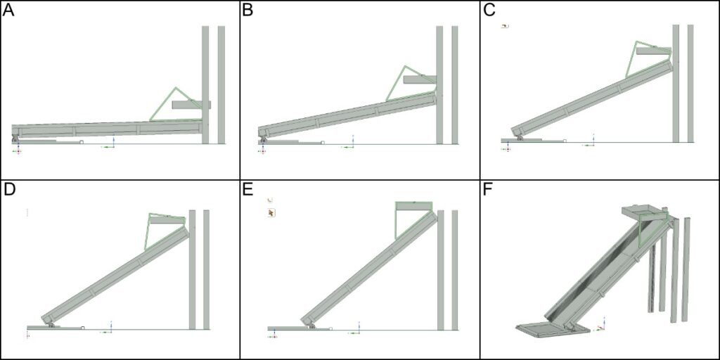 Avalanche angle range workings in 3d cad