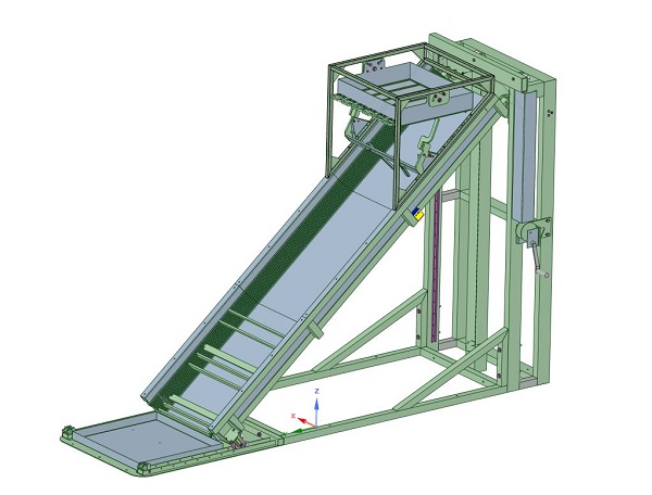 Avalanche simulator landslide test rig sheet metal defined