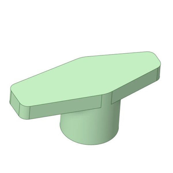 Stainless steel knob designed in 3D cad