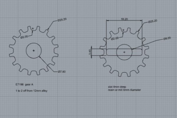 2D CAD parts designed ready for manufacture