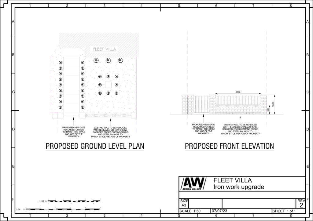 Planning application plans and cad drawings adjusted