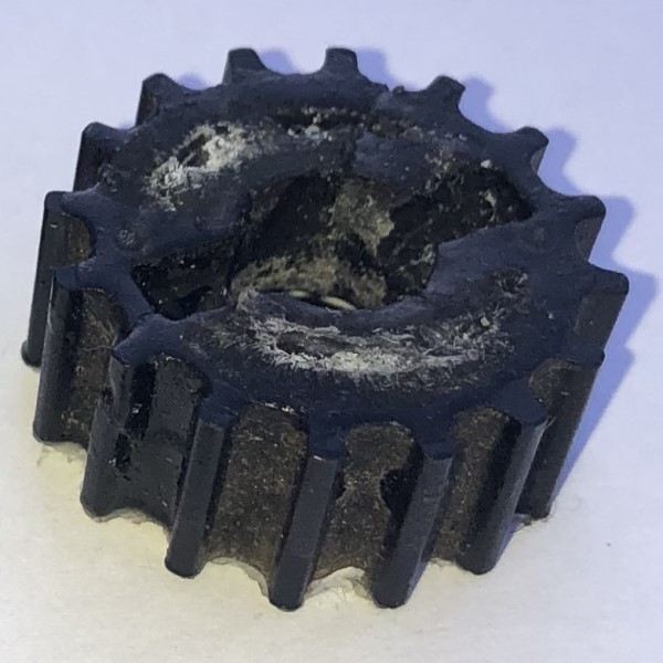 original broken worn auto pilot plastic gear